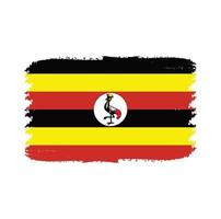 Uganda flag vector with watercolor brush style