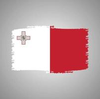 vector de bandera de malta con estilo de pincel de acuarela