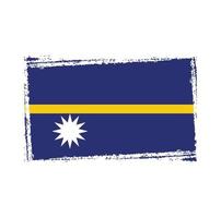 Nauru flag vector with watercolor brush style