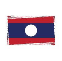 Laos flag brush strokes painted vector