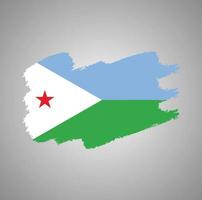 Djibouti flag vector with watercolor brush style