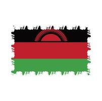 Malawi flag vector with watercolor brush style