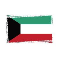 Kuwait flag vector with watercolor brush style