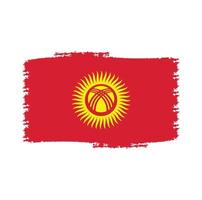 Kyrgyzstan flag vector with watercolor brush style