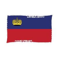 Liechtenstein flag vector with watercolor brush style