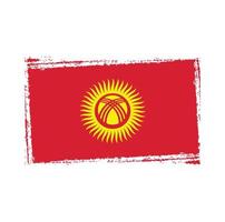 Kyrgyzstan flag vector with watercolor brush style