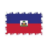 Haiti flag vector with watercolor brush style