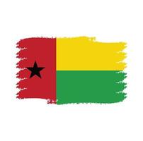 Guinea Bissau flag vector with watercolor brush style