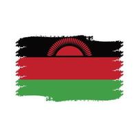 Malawi flag vector with watercolor brush style