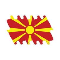 North Macedonia flag vector with watercolor brush style