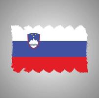 Slovenia flag vector with watercolor brush style