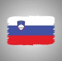 Slovenia flag vector with watercolor brush style