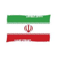 Iran flag brush strokes painted vector