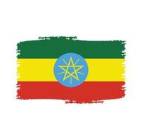 trazos de pincel de bandera de etiopía pintados vector