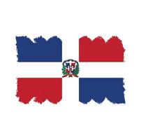 Republic Dominican flag brush strokes painted vector