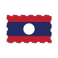 Laos flag brush strokes painted vector