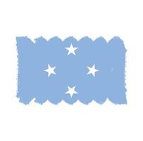 vector de bandera de micronesia con estilo de pincel de acuarela