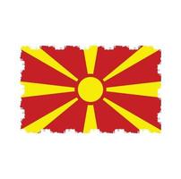 North Macedonia flag vector with watercolor brush style