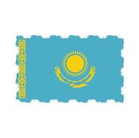 Kazakhstan flag vector with watercolor brush style