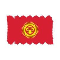 vector de bandera de kirguistán con estilo de pincel de acuarela