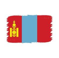 vector de bandera de mongolia con estilo de pincel de acuarela