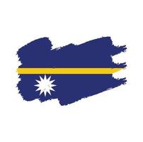 Nauru flag vector with watercolor brush style