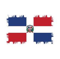 Republic Dominican flag brush strokes painted vector