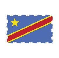 Democratic Republic Congo flag vector with watercolor brush style