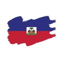 Haiti flag vector with watercolor brush style