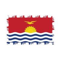 Kiribati flag vector with watercolor brush style