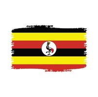 Uganda flag vector with watercolor brush style