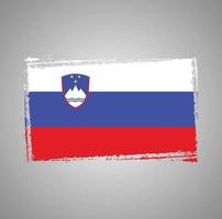 Slovenia flag vector with watercolor brush style