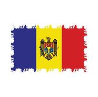 Moldova flag vector with watercolor brush style