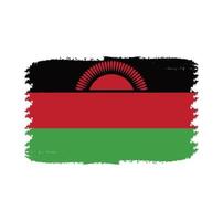 Malawi flag vector with watercolor brush style