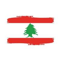 Lebanon flag brush strokes painted vector