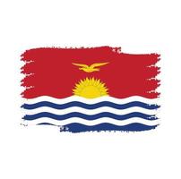 Kiribati flag vector with watercolor brush style