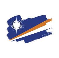 Marshall Islands flag vector with watercolor brush style