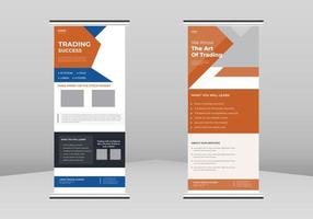 Finance trading Roll Up Banner Design, Trading Network leaflet design, Investment service poster template, Finance Trading Roll Up Promotional Service Banner Design, Finance trading DL Flyer vector