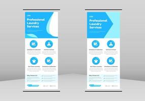 Laundry Service Roll Up Banner Design, Laundry Service leaflet design, Laundry Service poster template, Laundry Service Roll Up Promotional Service Banner Design, Laundry Cleaning DL Flyer vector