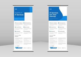 IT service and management Roll up Banner Design, Virtual IT services Roll up leaflet template. IT service poster template. Virtual II service poster DL Flyer, Trend Business Roll Up Banner Design vector