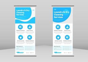 Laundry Service Roll Up Banner Design, Laundry Service leaflet design, Laundry Service poster template, Laundry Service Roll Up Promotional Service Banner Design, Laundry Cleaning DL Flyer vector