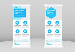 Laundry Service Roll Up Banner Design, Laundry Service leaflet design, Laundry Service poster template, Laundry Service Roll Up Promotional Service Banner Design, Laundry Cleaning DL Flyer vector