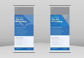 Finance trading Roll Up Banner Design, Trading Network leaflet design, Investment service poster template, Finance Trading Roll Up Promotional Service Banner Design, Finance trading DL Flyer vector