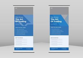 Finance trading Roll Up Banner Design, Trading Network leaflet design, Investment service poster template, Finance Trading Roll Up Promotional Service Banner Design, Finance trading DL Flyer vector