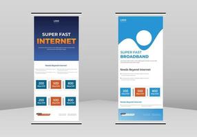 Broadband Internet Roll up Banner Design, High speed internet Roll up leaflet template. Broadband Internet poster template.Broadband Internet poster DL Flyer, Trend Business Roll Up Banner Design vector