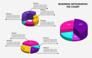 Plantilla de elemento de gráfico circular de infografía empresarial. vector