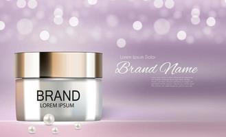 Design Cosmetics Product  Template for Ads or Magazine Background. 3D Realistic Vector Iillustration