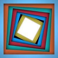 Colorful paper square and frame background vector