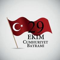 29 ekim cumhuriyet bayraminiz. traducción. 29 de octubre día de la república de turquía. ilustración vectorial
