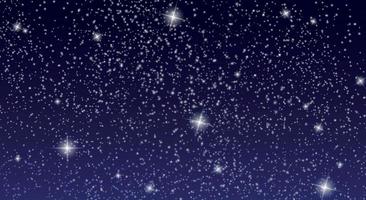 cielo estrellado realista con estrellas brillantes en el cielo nocturno. ilustración vectorial